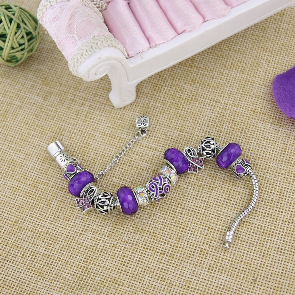 Migraine Ribbon Charms and Bracelet
